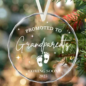 Promoted To Grandparents, Coming Soon 2025, Great Grandparents Baby Announcement, Christmas Tree Ornament Decoration, Glass Baby Coming Soon Ornament, Gifts for New Grandpa, First Time Grandma Grandpa Ornament, Christmas New Grandparent Gifts