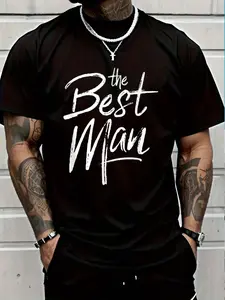 100% Cotton Best Man Matching Bachelor Party Groomsman Group T-Shirt Women's Men's Graphic Tee Crew Neck summer vacation Tops