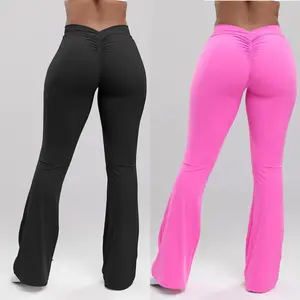 V Back Scrunch Butt Flare Leggings for Women Booty Lifting High Waist Bootcut Gym Workout Yoga Pants V Back Scrunch Butt Flare Leggings for Women Booty Lifting High Waist Bootcut Gym Workout Yoga Pants