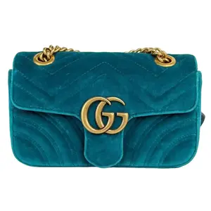Pre-owned GUCCI Velvet Crossbody Bags GG Marmont Small Crossbody Bag