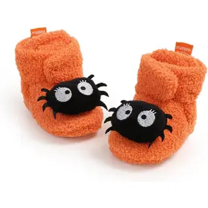 Infant Baby Boys Girls Slippers Cozy Fleece Booties Soft Bottom Warm Cartoon Socks Newborn Crib Shoes