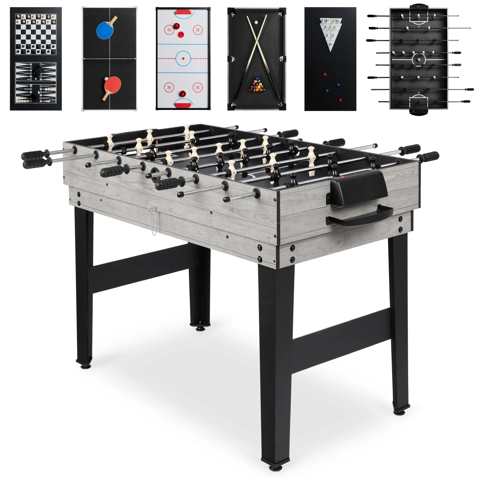 Best Choice Products 2x4ft 10-in-1 Combo Game Table Set w/ Hockey, Foosball, Pool, Shuffleboard, Ping Pong Best Choice Products 2x4ft 10-in-1 Combo Game Table Set w/ Hockey, Foosball, Pool, Shuffleboard, Ping Pong