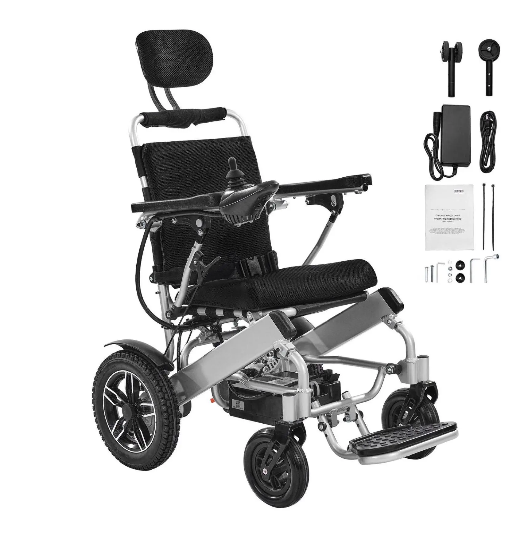 Electric Wheelchair for Adults 300lbs, Foldable Lightweight Power Wheelchair, 13 Mile Range, Adjustable Backrest, All-Terrain Portable Mobility Chair for Seniors 36.81x26.14x47.64 inch/Adjustable
