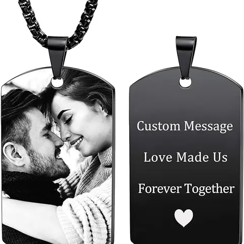 Personalized stainless steel photo tag keychain/necklace. Dog Tag . Perfect for  Birthday,  memory gifts  Anniversary, Anniversary，#Valentine's Day Gifts, Couple Anniversary Gifts for Lovers
