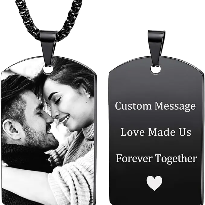 Personalized stainless steel photo tag keychain/necklace. Dog Tag . Perfect for  Birthday,  memory gifts  Anniversary, Anniversary，#Valentine's Day Gifts, Couple Anniversary Gifts for Lovers