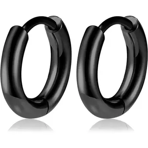 Titanium Huggie Hoop Earrings Hypoallergenic Nickel Free Hinged Sleeper Earrings for Sensitive Skin Cartilage Helix Lobes