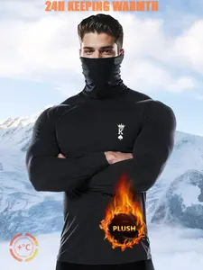 men'S Thermal Shirt - Extreme Cold  Ready, Thick Insulated Base Layer for Skiing, Gym, Winter Sports - High Neck Turtleneck, Stretchy & Breathable Fabric  Performance Wear  Cold Weather Clothing, Winter Fitness Appare