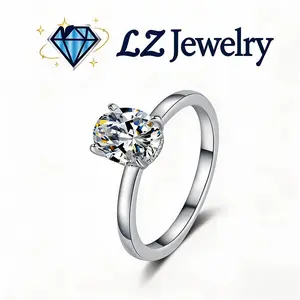 New Arrival (Oval 2CT) 925 Sterling Silver Synthetic Moissanite Ring