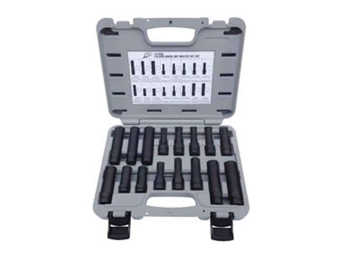 Lock Lug Nut Master Key Socket Set, 13/16 and 7/8 in. Thin Wall Sockets, Double Hex Head Design, Steel Automotive Car Repair Sheet Metal Tool, 13/16 And 7/8 In. Sockets