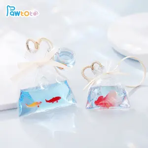Pawtoto Bag of Golden Fish Red Soft Fidget Squishy Toy - Handmade Food Grade Silicone Stress Ball, Desk Companion, Summer Office Stationery Gift for Relaxation
