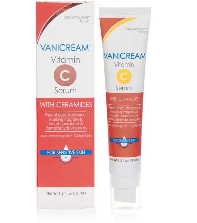 Vanicream Vitamin C Brightening Serum – Lightweight, Milky Hydrating Serum for Sensitive Skin, 1.2 Fl Oz