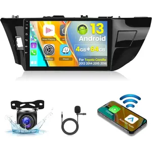 8 Core [4G+64G] Car Radio for Toyota Corolla 2013 2014 2015 2016 - Android 13 Touch Screen Corolla Stereo, DSP 32 EQ/IPS/Carplay/Android Auto/SWC/BT/WiFi