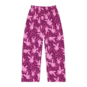 Hot Pink Animal Print Pajama Pants – Cute Bunny Sleepwear for Women