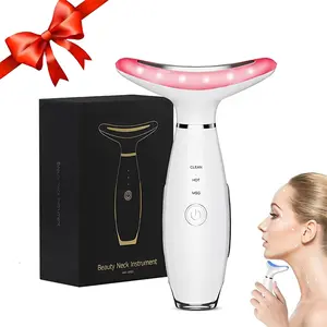 Festival Gifts, 3 Color LED Facial Massager, Beauty Neck Instrument, Skin Care Face Massager, Vibration for Skin Care and Double Chin, Winter & New Year Gift, Valentine's Day Gift