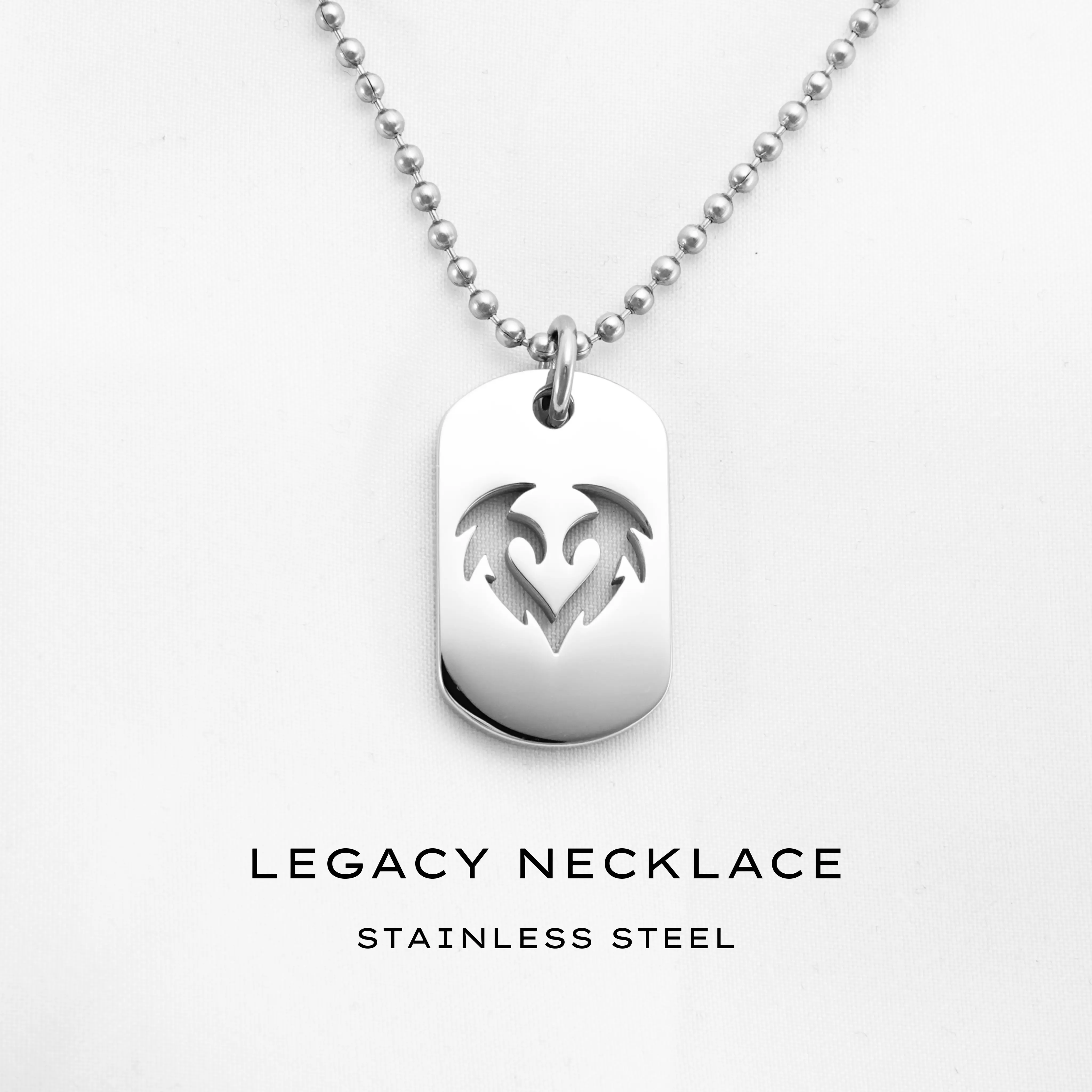 Hollow Legacy Necklace - 316L Stainless Steel with Iconic Gothic Heart Symbol Premium Quality Timeless Design Fashion Accessory