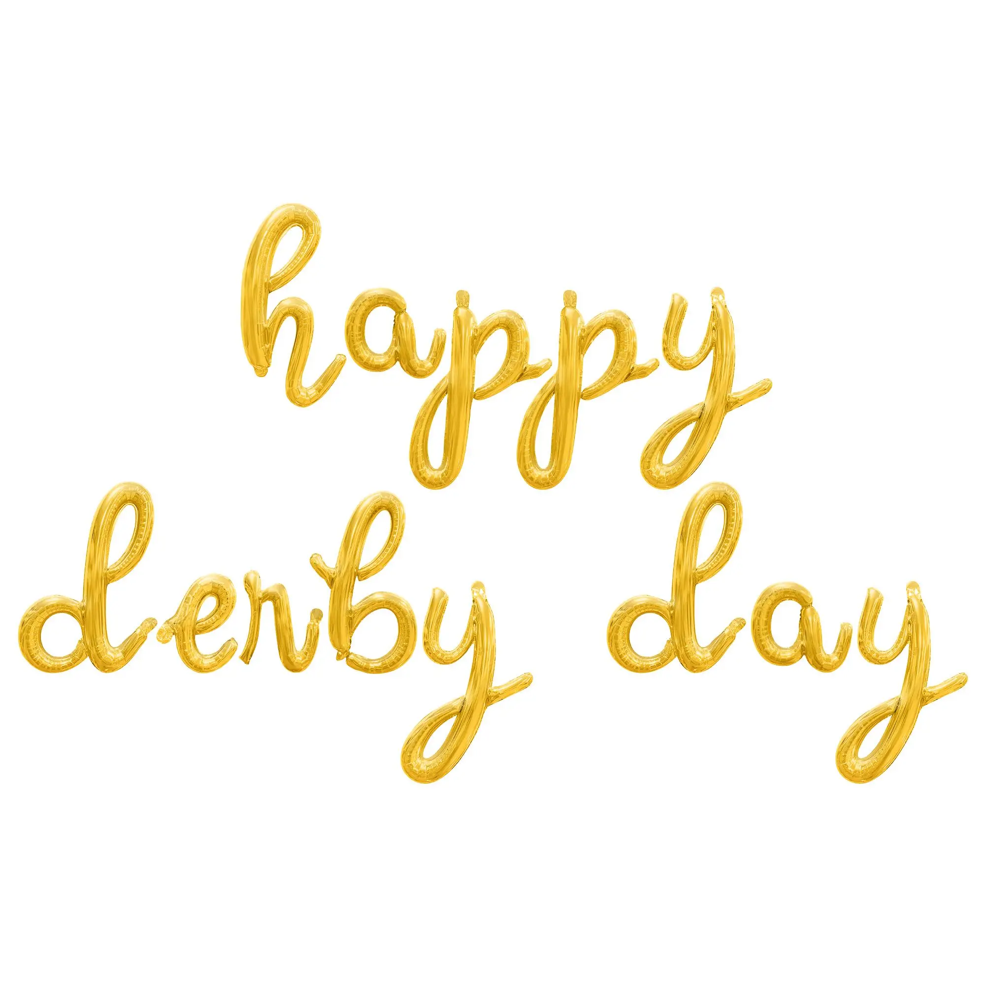 Cursive Script Letter Balloons - HAPPY DERBY DAY 16" Inch Alphabet Letters Foil Mylar Balloon Kentucky Derby Party Banner