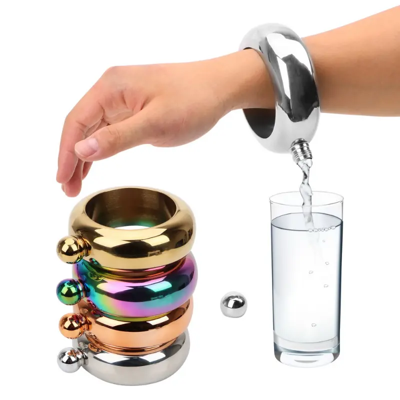 3.5oz 1-Piece Square Form Silvery Stainless Steel Faux Leather Flask - Home Supplies Gift for Family, Christmas