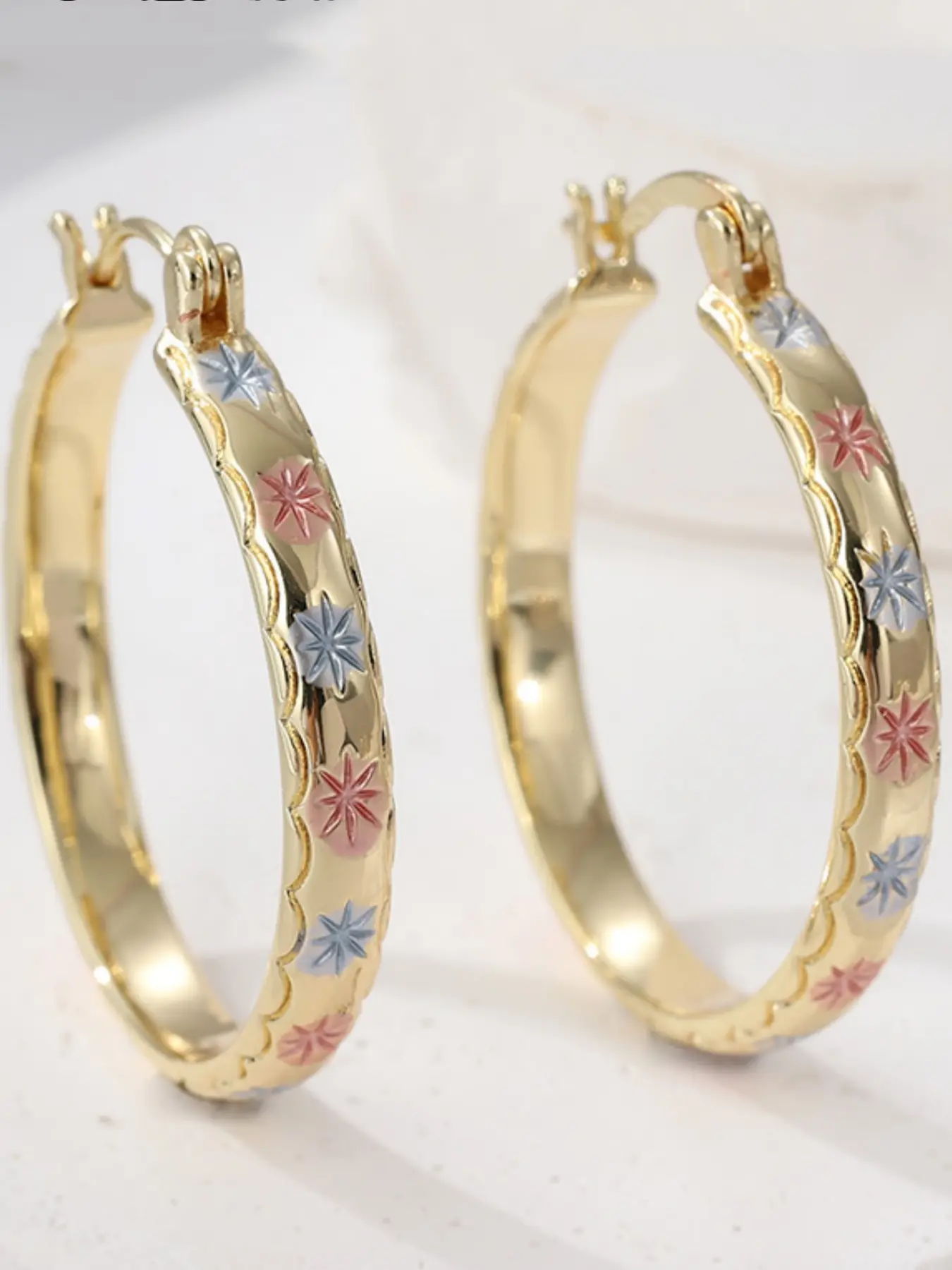 Elegant Geometric Design Hoops Shape Earrings, High-Quality Fashion Jewelry for Party & Daily Wear, Trendy All-Match Exquisite Jewelry Birthday Gift