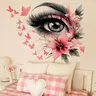 A set of two (30*60cm*2pcs) creative Floral Pattern Sticker eye butterfly flower art wall stickers Decorative Decal for living room and bedroom decoration background wall decals Wall Stickers Decorations (MS4482-ZC)