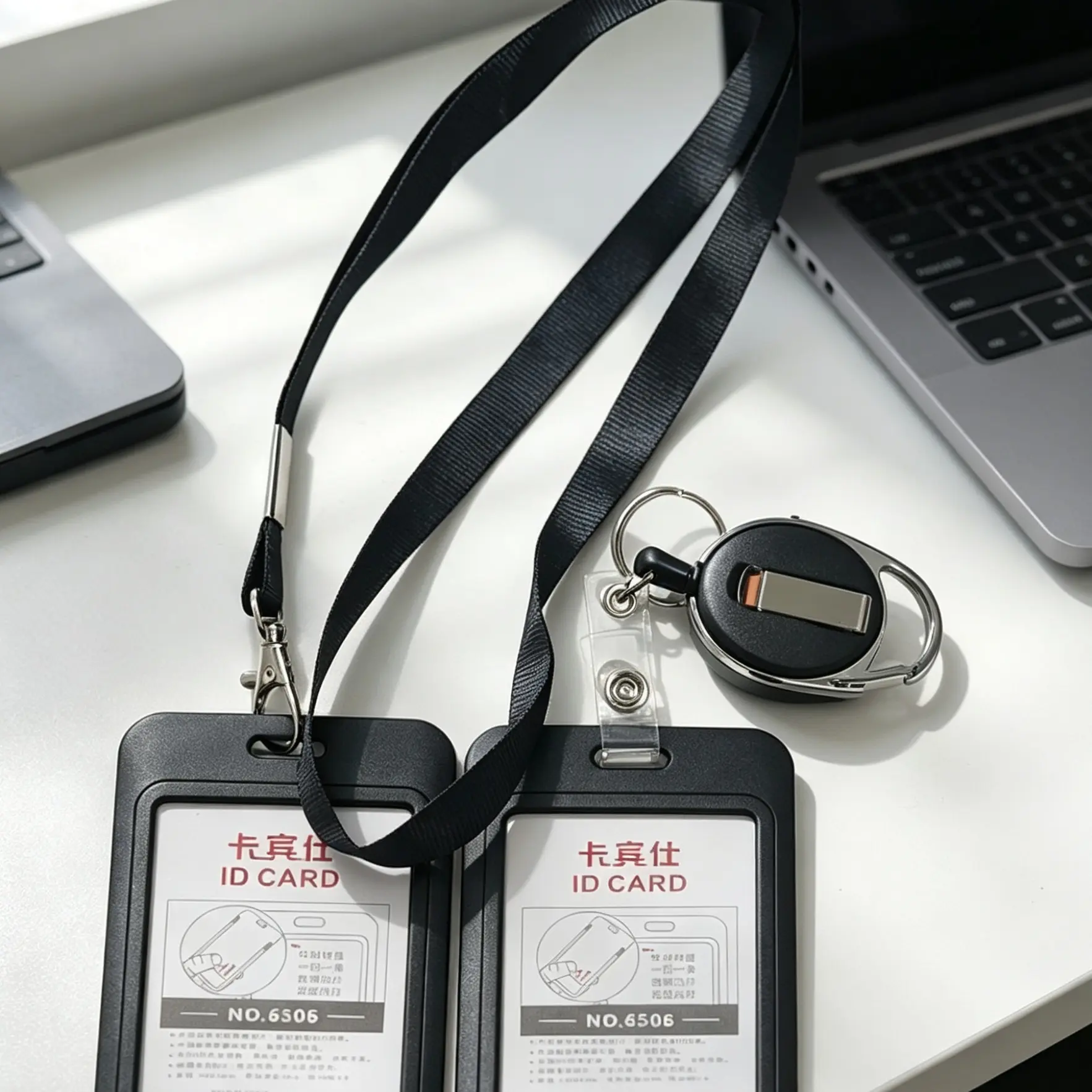 2 Pack Vertical Card Case Protector Pouch with Lanyard ID Card Holder Hard Plastic Badge Holder with Clear Window Work Badge Holder Sleeve with Badge Reel for Nurses Office School Teacher Versatile Use