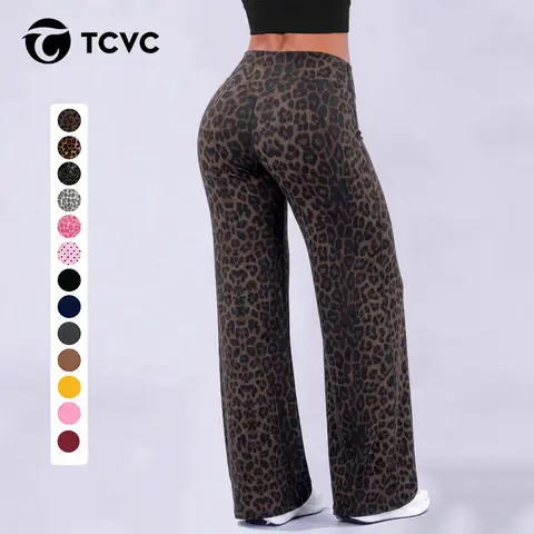 TCVC Women's High Waist Flare Leggings Tie Dye Stretchy Tummy Control Butt Definition Yoga Pants for Workout Fitness Activewear Sportswear Comfortable Stylish Design High Stretch Fabric for Flexibility