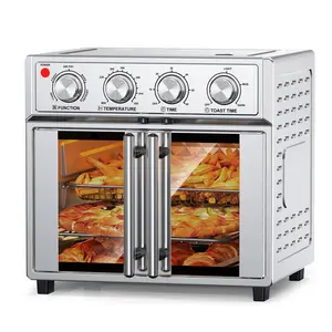 DOMISO 26QT Extra-Large French Double-Door Air Fryer Convection Toaster Oven, 1700W, 7 Preset Menus, 7-in-1 Multi-Function for Bake, Roast, Grilling,Toast,Dehydrate& Defrost, Stainless Steel
