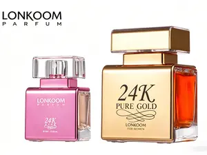 LONKOOM 24k Gold 100ml+10ml  Pink EDP Perfume for Women Sweet Vanilla & Sweet Fruity Perfume Fragrance gifted package summervibes summervibes