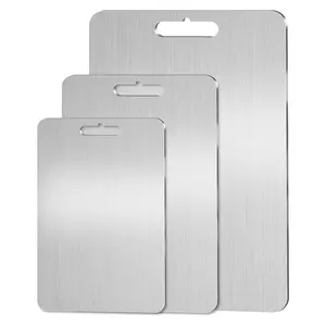 Titanium Cross-Border Cutting Board Pure 2mm Thick Kitchen Chopping Board for Knives Medical Grade Anti-Mold Double-Sided Board