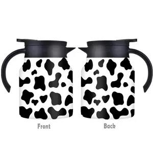 1pc/34oz/1000ml/Cow Print Double Walled Insulated Coffee Pot, Stainless Steel Tea Kettle, Jugs With Handle And Lid, Perfect For Animal Print Lovers, Ideal For Birthdays, Holidays, And Gifting Occasions