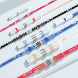 50 Pcs Heat Shrink Wire Connectors Kit, Waterproof Insulated Terminals for Electrical Repair, Automotive & Home DIY Cable Splicing, Sealing Crimp Connectors with Adhesive Lining