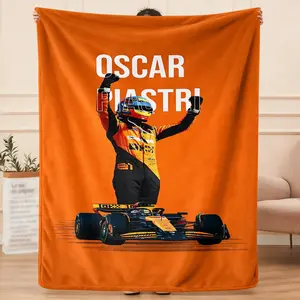 Oscar Piastri connection  flannel blanket, exclusive gift for home, office, camping travel, personalized pattern design, modern style, soft texture