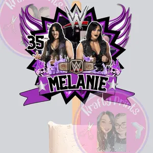 WWE Rhea Ripley Cake Topper Birthday Party Decorations Personalized Customizable Design