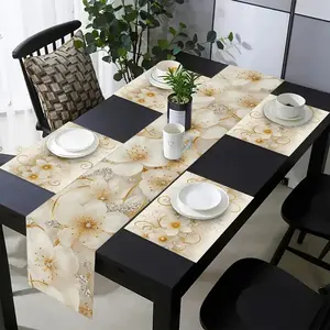1 piece/5 piece/7 piece set of floral elegant pattern decorative table flag placemats, suitable for kitchen and dining accessories during festivals & parties, suitable for both indoor and outdoor use, daily home dining table decoration Household placemat