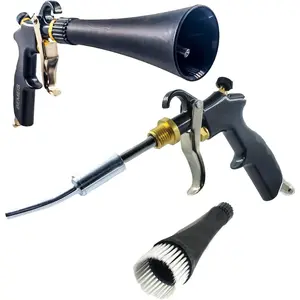 Air Blow  with Brass Adjustable Air Flow Nozzle,Cleaning   Blasts Dirt and Dust from Surface Works with Air Compressor(Upgrade Aluminium Rotate Tube) (Detail Blowing ), Black