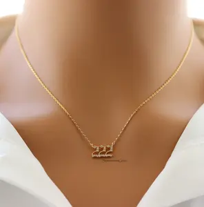 18K Gold Plated Pave Angel Number 222 Pendant Necklace – Balance & Harmony Spiritual Jewelry