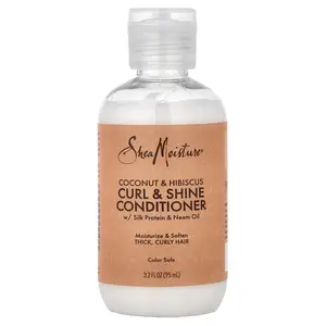SheaMoisture Curl & Shine Conditioner, Coconut & Hibiscus, Thick, Curly Hair, 3.2 fl oz (95 ml)