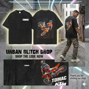 Tomac Motocross Vintage Washed T-Shirt, Dirt Bike Graphic Tee, Supercross Rider Shirt, Unisex Streetwear Fan Gift