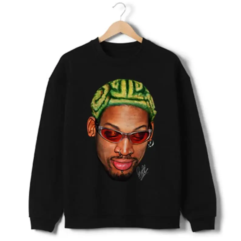 Dennis Rodman Zig Zag Green Hair Rodzilla Hollywood 90's Vintage Design T-Shirt, Nba Basketball, Graphic Tee, Streetwear Shirt, 90s Shirt, Vintage, Dennis Rodman, Rodzilla Shirt, Michael Jordan, Chicago Bulls, Rebounding, Dennis the Menace, Gift for Him