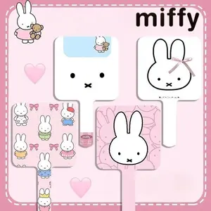 Cute Miffy Rabbit Sweet Creative Cartoon Pattern New Travel Portable Fashion Handheld Small Makeup Mirror for Men and Women
