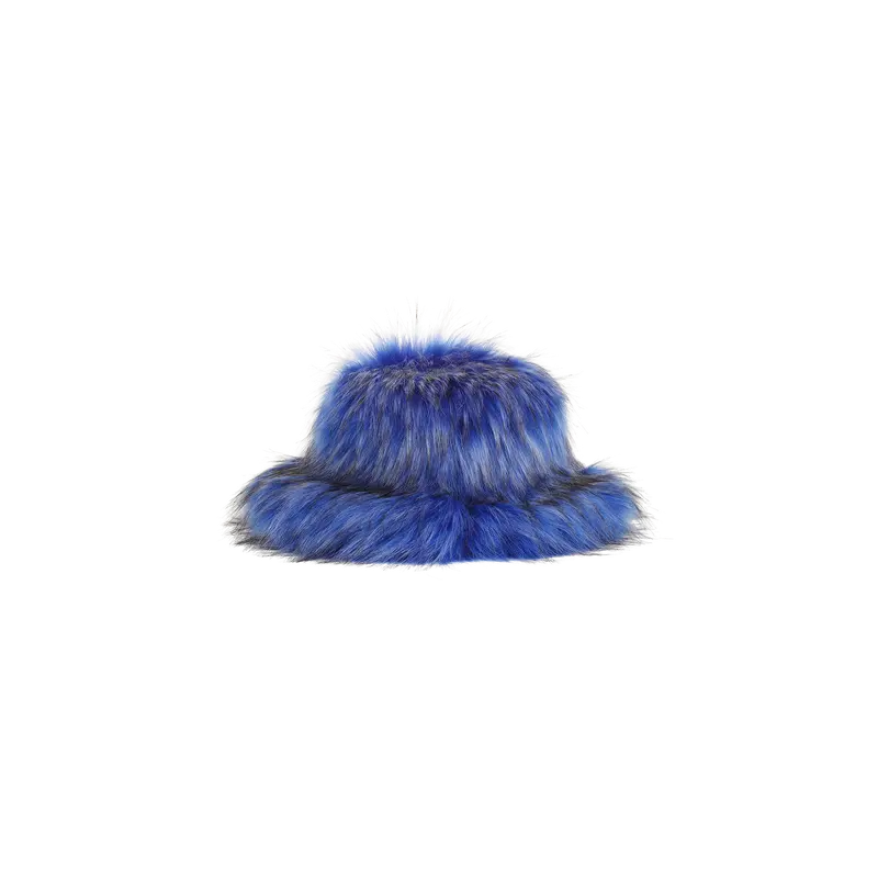 Goorin Brothers Blue Faux Fur Winter Bucket Hat‎ Cossack Trapper Style Size L Faux Fur Bucket | Trendy Plush Streetwear - Past Season  main image 4