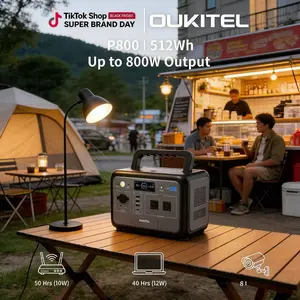 OUKITELL  512Wh LiFePO4Portable Power Station 800W Solar Generator with Battery USB-C & Foldable Panels for Home Backup Power Outage Emergency rack server outdoor travel rv