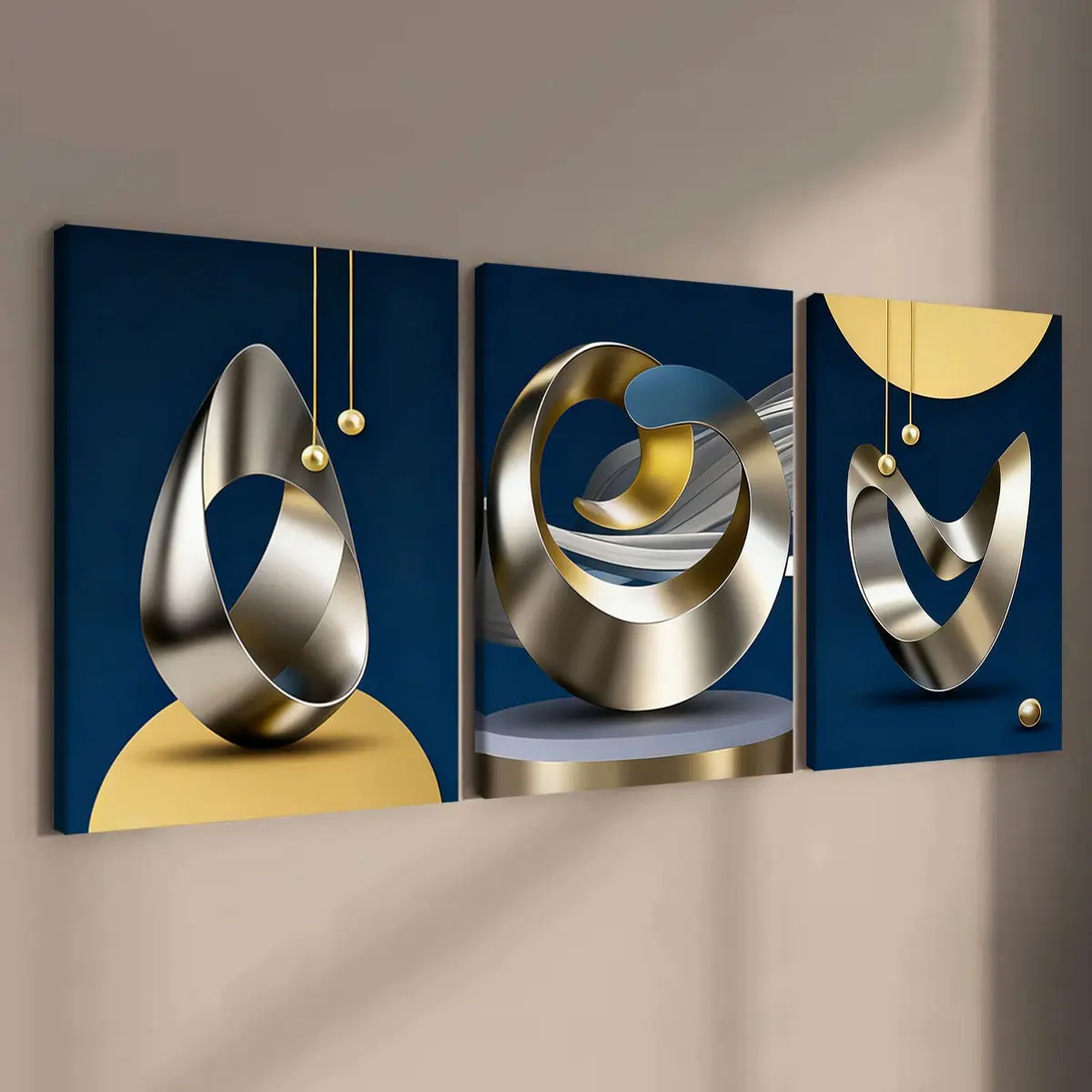 3 count wooden frame canvas, Geometric Abstract pattern poster, Modern Abstract Design, Abstract Decoration, Decorative Artwork, Living Room Decoration, Modern Family Poster, Exquisite corridor Wall Art, Modern Home Decoration, HD, waterproof