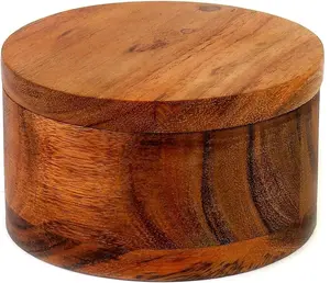 Wood Salt or Spice Box with Swivel Cover perfect for keeping table salt, herbs or favorite seasonings, close at hand on your countertop.
