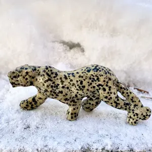 1 count Natural crystal animal carving lepard figurine healing crystals and stones yooperlite dalminton king of forest for home decoration