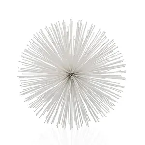360 stand White Metal Geometric Sphere Sculpture - 10x10x10 in Modern Chic Decorative Tabletop Art, Contemporary Home Decor Statue for Tables, Ornaments