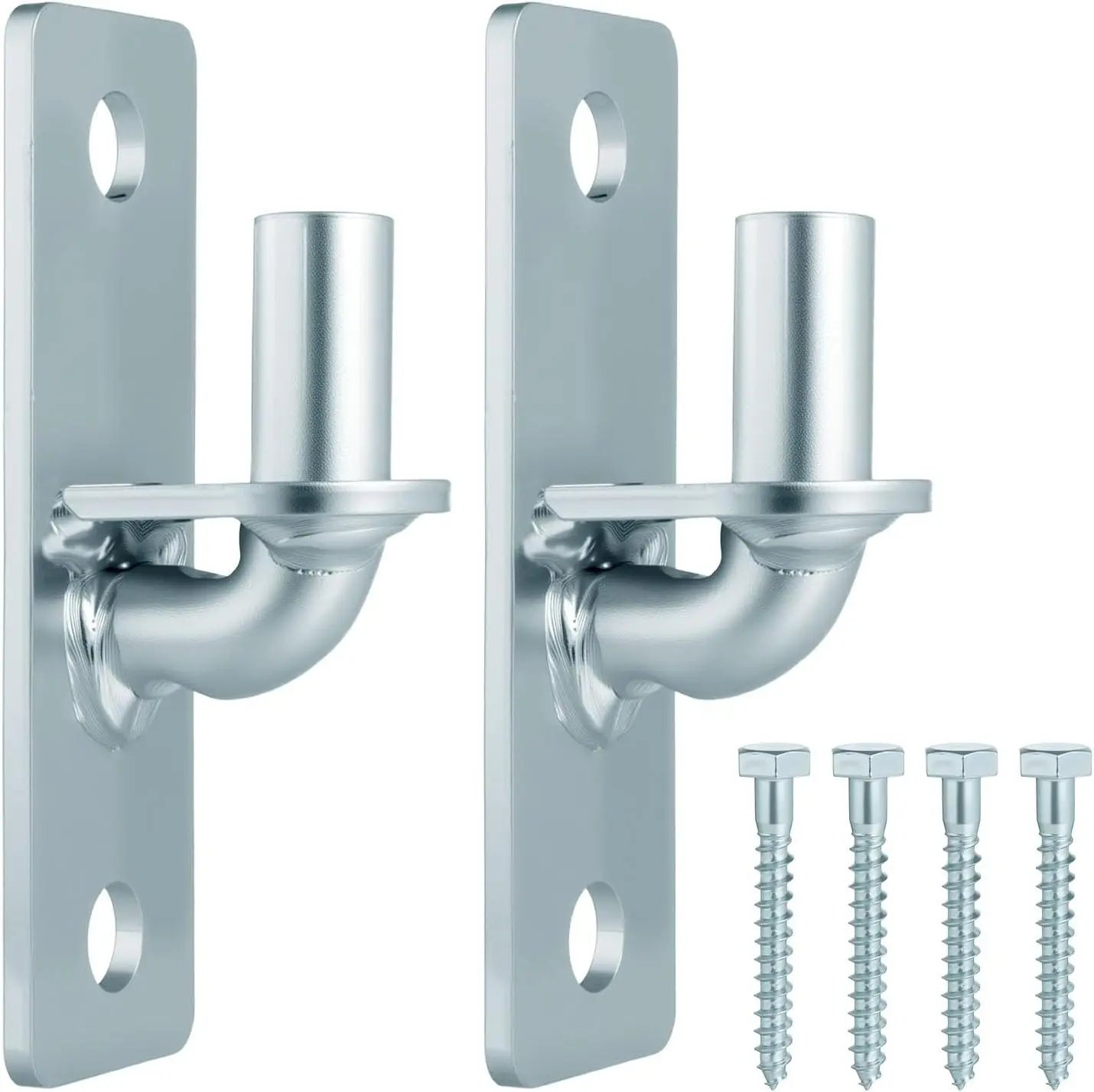GJANSH 2 Pack Wall Mount Gate Hinges with 5/8" Pin Included Screws | Heavy Duty Galvanized Outdoor Metal for Fence Posts, Metal Farm & Chain Link Gate Hinges for Fences, Barns, Sheds, and Gates