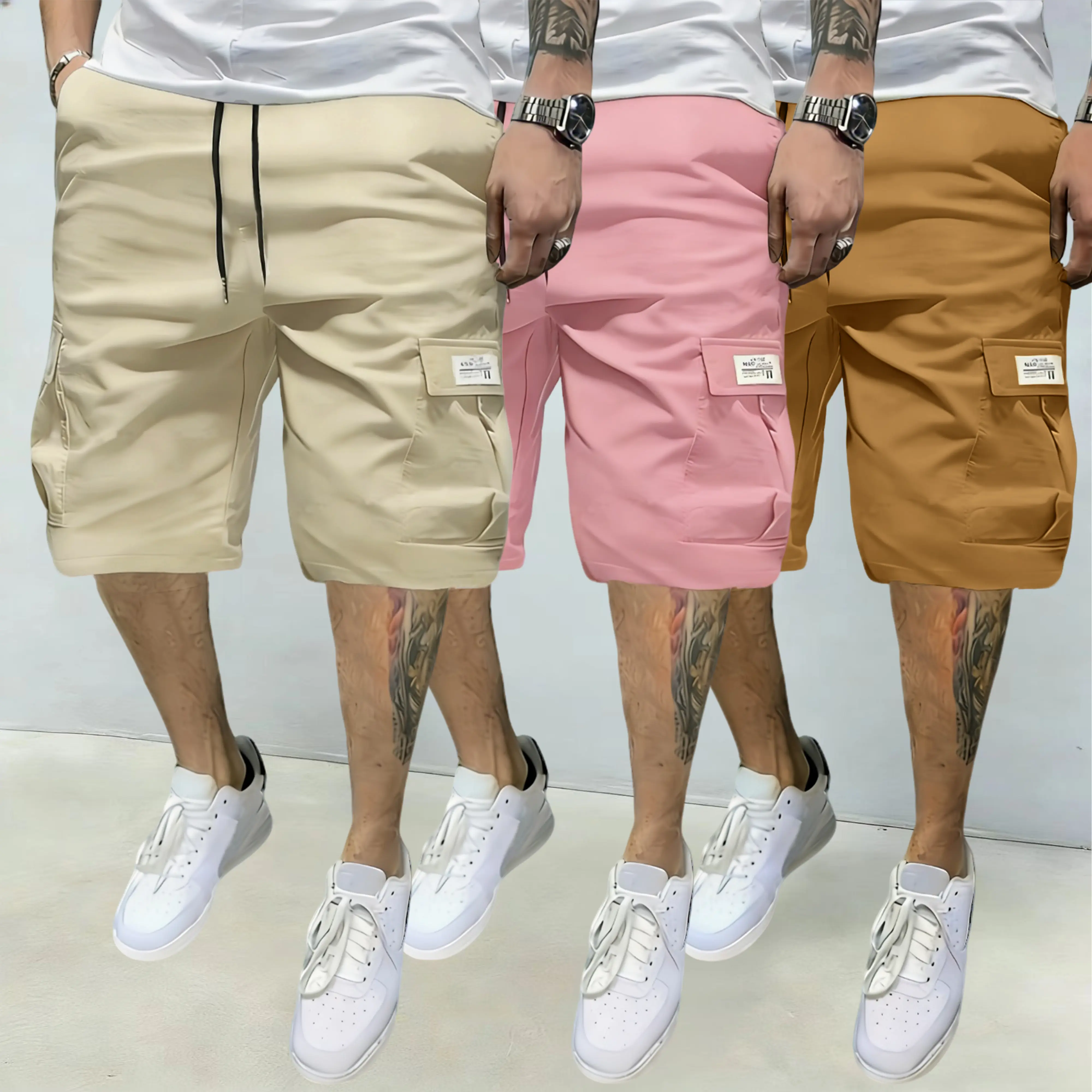 Khaki, pink, coffee color