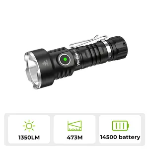 Wurkkos TS12 Mini Flashlight 1050LM 14500 800mah Rechargeable EDC Throw 432 Meters IP68 Waterproof Magnetic Tail Torch with Bezel