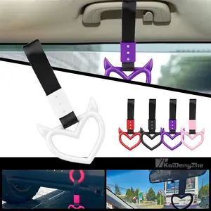 Heart-Shaped Car Hook with Rope, Durable Non-Woven Fabric, Universal Fun Accessory for Cars & Buses, Stylish Jdm Modification Tool, Car Interior Accessories Girls