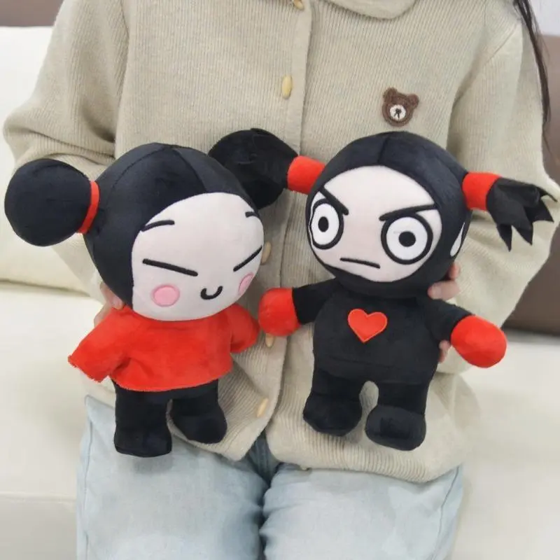 Pucca & Garu Couple Plush Set, Viral Cartoon Character Soft Stuffed Dolls, Unique Gift for Fans & Couples